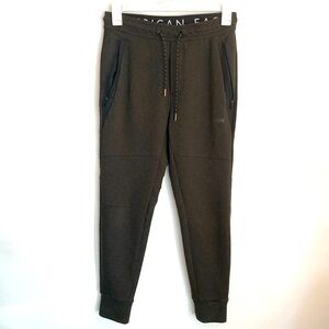 American Eagle Olive Green Drawstring Zipper Jogger Sweatpants Size Small